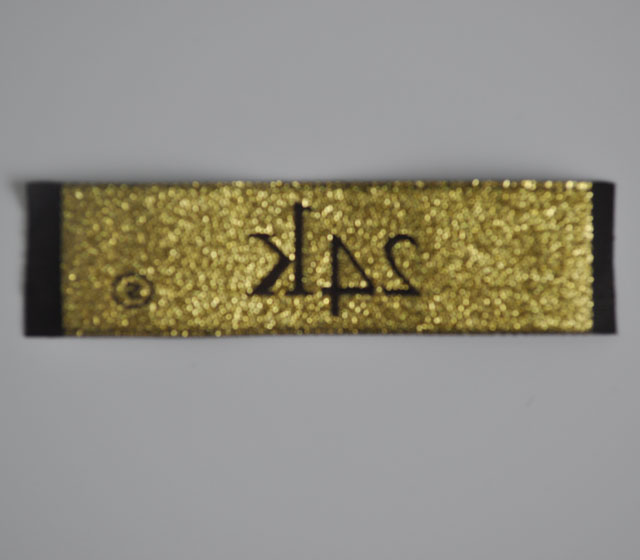 Gold thread woven label for garment QD-WL-0011