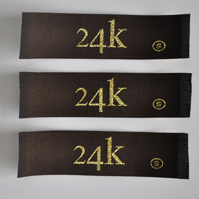 Gold thread woven label for garment QD-WL-0011