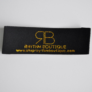 Golden thread woven garment logo label QD-WL-0022