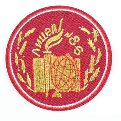Round embroidery patch for school uniform QD-EP-0009